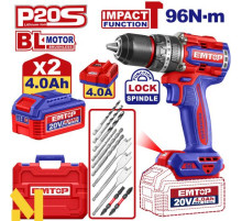 Дриль-шуруповерт акумуляторний EMTOP ECIDL20968