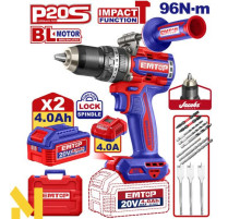 Дриль-шуруповерт ударний акумуляторний EMTOP ECIDL209686