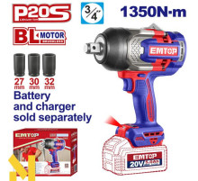 Гайковерт акумуляторний EMTOP ECIWL201351 (без АКБ та ЗП)