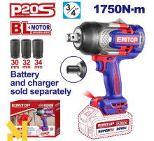 Гайковерт акумуляторний ударний EMTOP ECIWL20175