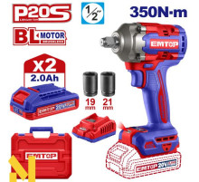 Гайковерт акумуляторний ударний EMTOP ECIWL2035