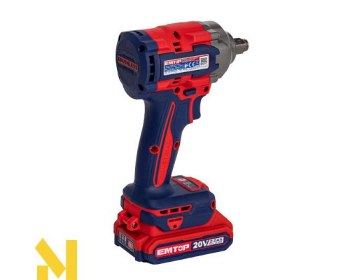 Гайковерт акумуляторний ударний EMTOP ECIWL2035