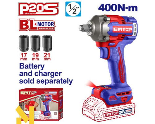 Гайковерт акумуляторний EMTOP ECIWL20401 (без АКБ та ЗП)