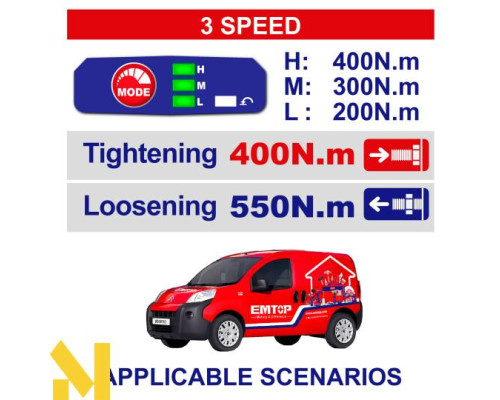 Гайковерт акумуляторний EMTOP ECIWL20401 (без АКБ та ЗП)