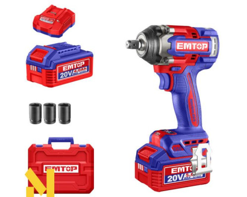 Гайковерт акумуляторний ударний EMTOP ECIWL2055