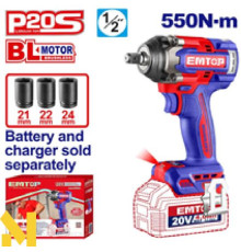 Гайковерт акумуляторний ударний EMTOP ECIWL20551 (без АКБ та ЗП)