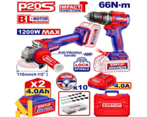 Набір інструментів акумуляторних EMTOP ECKL20256