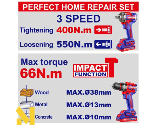 Набір інструментів акумуляторних EMTOP ECKL20275