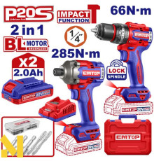 Набір інструментів акумуляторних EMTOP ECKL20277