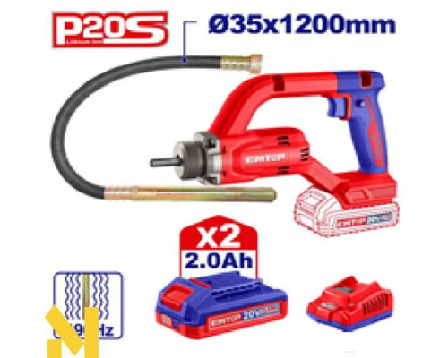 Вібратор для бетону акумуляторний EMTOP ECVLI2025021