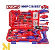 Дриль-шуруповерт акумуляторний EMTOP EEDK16601+ набір інструментів 166 шт.