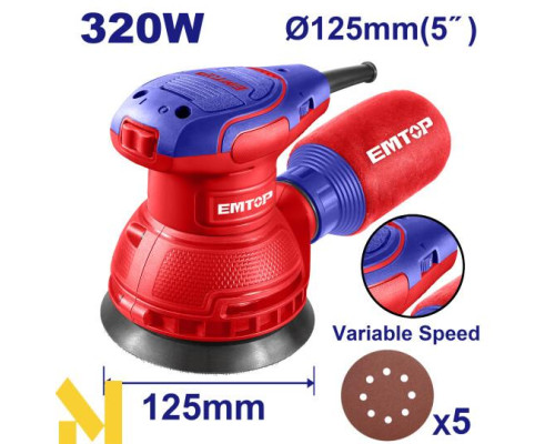 Шліфмашина ексцентрикова EMTOP EFSR23206