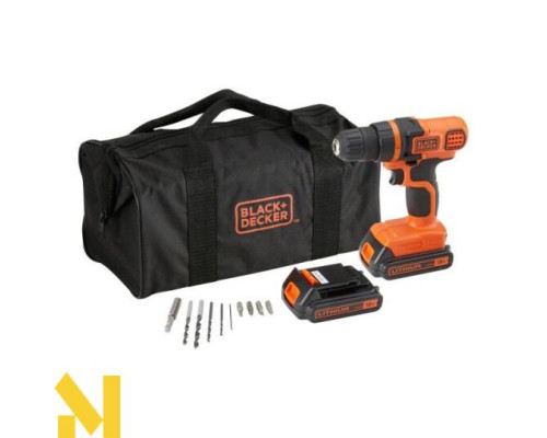 Акумуляторний шуруповерт Black&Decker EGBL18BA10S + сумка