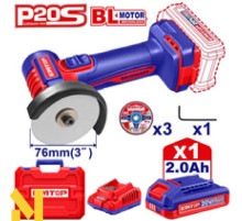 Болгарка (кутова шліфмашина) акумуляторна EMTOP ELAG207625