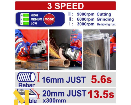 Болгарка (кутова шліфмашина) акумуляторна EMTOP ELAG212025 (без АКБ та ЗП)