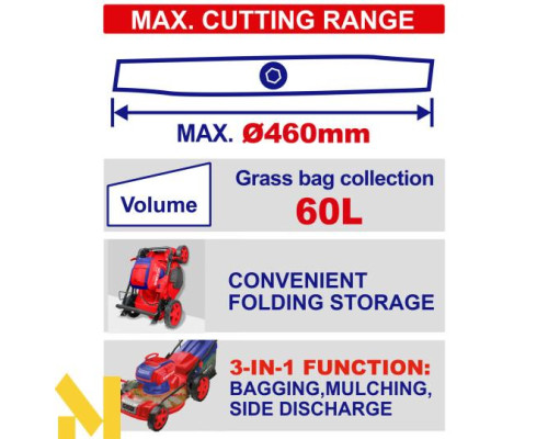 Газонокосарка акумуляторна EMTOP ELML20185 (без АКБ та ЗП)