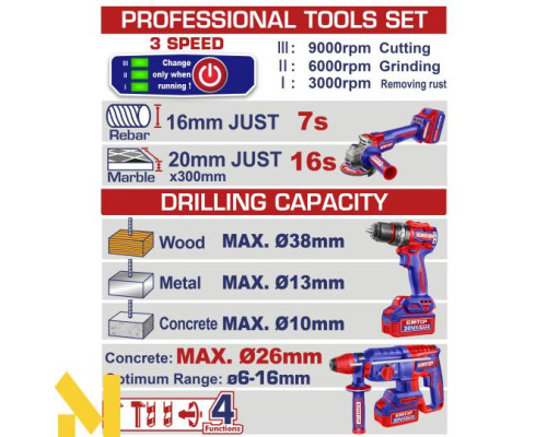 Набір інструментів акумуляторних EMTOP ELOSLI241198