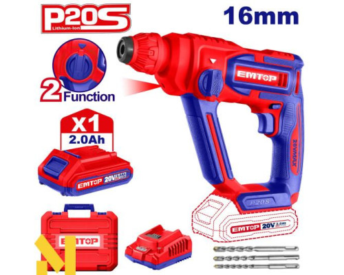 Перфоратор акумуляторний EMTOP ELRH201681