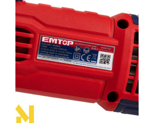 Пила шабельна EMTOP ERSW7501