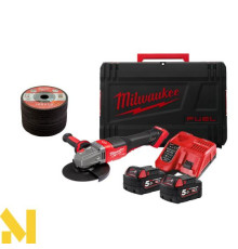 Болгарка (кутова шліфмашина) акумуляторна Milwaukee M18FHSAG125XB-0X + абразивні диски SCS41/125 PRO+ 50 шт.