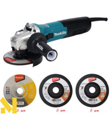 Болгарка (кутова шліфмашина) Makita GA5092X01 + D-75530 (25 шт.) + B-18574 (5 шт.) + B-18552 (5 шт.)