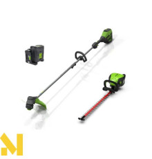 Акумуляторний триммер Greenworks GD60LT + Акумуляторний кущоріз Greenworks GD60HT (з АКБ та ЗП)