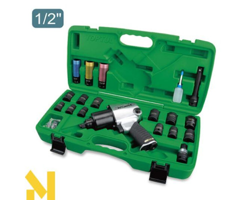 Гайковерт пневматичний з набором головок Toptul GDAI2701, 27 шт