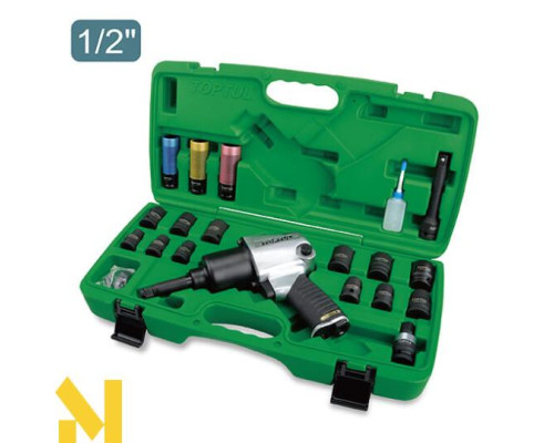 Гайковерт пневматичний з набором головок Toptul GDAI2702, 27 шт