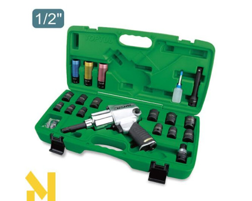 Гайковерт пневматичний з набором головок Toptul GDAI2704, 27 шт