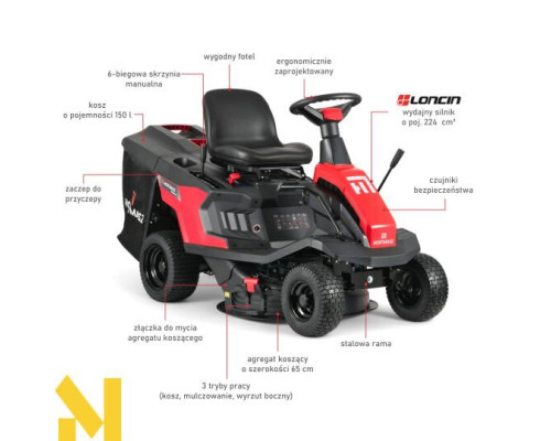 Садовий трактор бензиновий HORTMASZ HRS LX 66 M L224