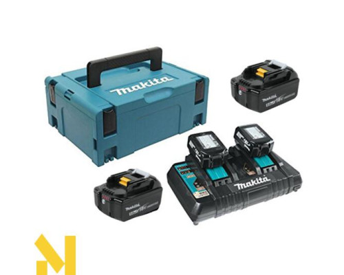 Набір Makita газонокосарка LM001CZ + рюкзак для акумуляторів PDC01 + набір акумуляторів (198091-4)