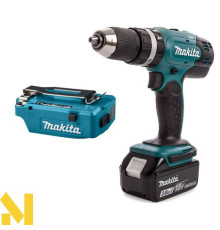 Дриль-шуруповерт ударний акумуляторний Makita DHP453RFX8 + USB перетворювач для мобільних пристроїв
