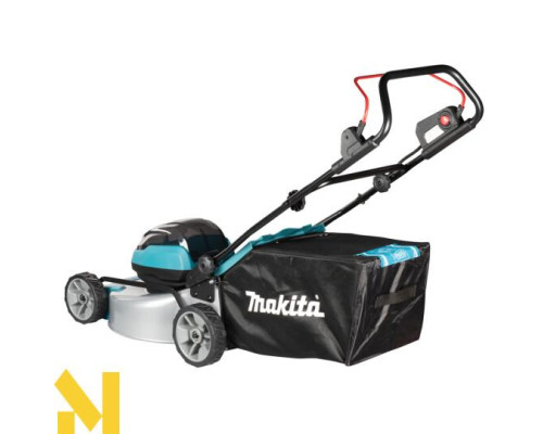 Газонокосарка акумуляторна Makita DLM466Z + 197629-2 (BL1850B x 2, DC18RD, Makpac3)