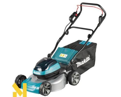 Газонокосарка акумуляторна Makita DLM466Z + 197629-2 (BL1850B x 2, DC18RD, Makpac3)
