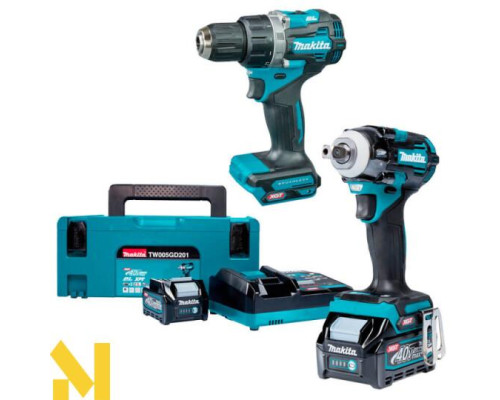 Набір інструментів акумуляторних Makita SET-TW005GD201-0825 (TW005GZ, DF002G, 2 АКБ BL4020 + DC40RA)