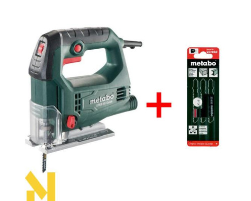 Лобзик електричний Metabo STEB 65 Quick + набір пилочок 3шт. (T101B, T144D, T118A)