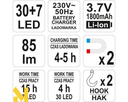 Ліхтар акумуляторний Yato YT-08505