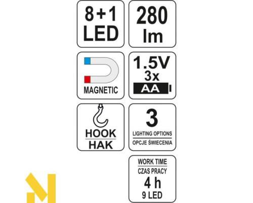 Світильник світлодіодний магнітний Yato YT-08513