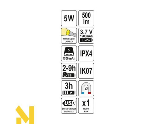 Ліхтар акумуляторний YATO YT-08556
