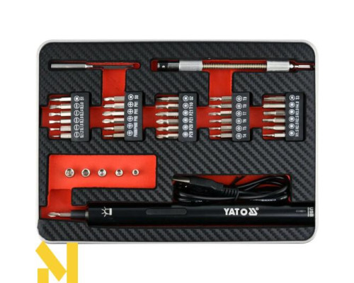 Викрутка акумуляторна Yato YT-27930 з набором біт
