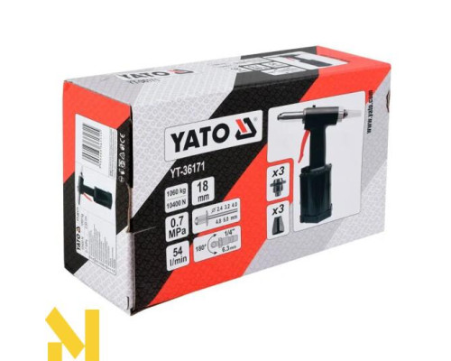 Заклепочник пневматичний Yato YT-36171