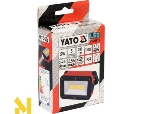 Прожектор переносний акумуляторний Yato YT-81819