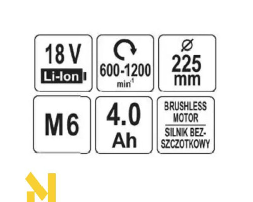 Шліфмашина акумуляторна для стін та стель YATO YT-82360 (без АКБ та ЗП)