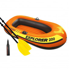 Напівторамісний надувний човен Intex 58331 (58330-1) Explorer 200 Set, 185 х 94 см, (весла, міні насос). 2-х камерна