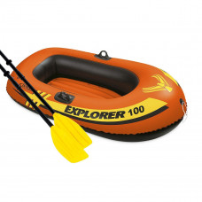 Одномісний надувний човен Intex 58329 - 1 Explorer 100, 147 х 84 см (весла). 2-х камерна