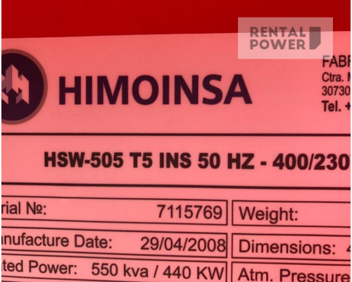 Генератор дизельний HIMOINSA HS-505 (400кВт)