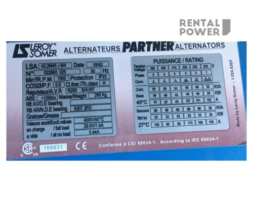 Генератор дизельний SDMO J66 (48кВт) з напрацюванням
