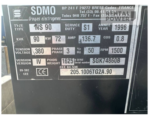 Генератор дизельний SDMO NS90 (66кВт)