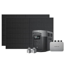 Комплект EcoFlow Delta Max 2000 (2016 Вт·год/2400 Вт) + PowerStream 600W + сонячні панелі 2х400