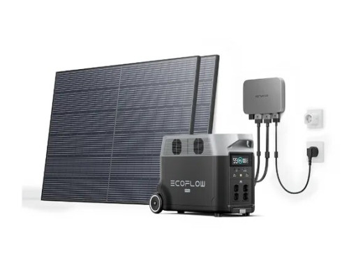 Комплект EcoFlow Delta Pro (3600 Вт·год/3600 Вт) + PowerStream 800W + сонячні панелі 2х400